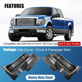 Pickup Truck Cab Corners Compatible with Ford F150 2009 2010 2011 2012 2013 2014 Crew Cab Corner 4 Door 2 Pcs (2009-2014 F150 Crew Cab Corner 4 Door)