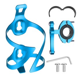 HARFINGTON Bike Water Bottle Holder Lightweight Alloy Motorcycle Cup Cage with Holder Mount for Bicycle Motorcycle Handlebar, Blue