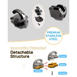 Durable Zipper Pull Replacement, Zipper Repair Kit with Fixing Tools, Professional Zippers Repair Solution for Jackets, Luggage, Bags, Tents and Outdoor Gear (Black, 8#)