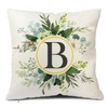 Snylcee Monogram Letter B Throw Pillow Covers Floral 18x18 Inch,