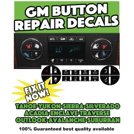World Graphix Chevy Truck AC Buttons Decals Stickers Climate Control Set Silverado Yukon Tahoe
