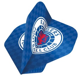 FOCO Offically Licenced Glasgow Rangers Football Club 100 Micron Standard Shape Dart Flights, Check, 10 Sets of 3 Flights (F3917)