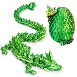 Dragon Egg Fidget Toy, Dragon Egg, 3D Dragon 3D Printed Dragon Egg with Dragon Inside 3D Printed Dragon Egg Fidget Toy Home Office Decor Executive Desk Toys (Laser Yellow Green)