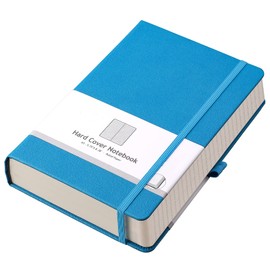 AHGXG Lined Journal Notebook - 320 Numbered Pages A5 College Ruled Notebook Thick Journal for Writing, 100gsm Lined Paper, Faux Leather Hardcover, for Women Men Work Office School,5.75'' X 8.38''-Blue