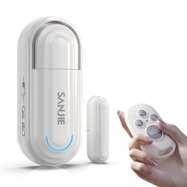 Sanjie Door Alarms for Kids Safety/Home Security/Dementia,Pool Door Alarm Wireless,4 Working Modes,0-120dB Volume Adjustable,Window Door Alarms When Opened,1 Sensor 1 Remote Control