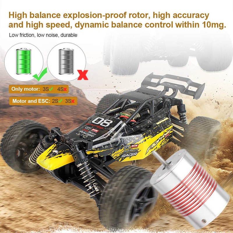540 Brushless Motor 1/10 3650 5900KV 3.175mm Shaft Waterproof Brushless