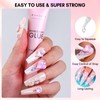 Makartt Pink Diamond Nail Design Glue Set, Flat Back Gemstone,