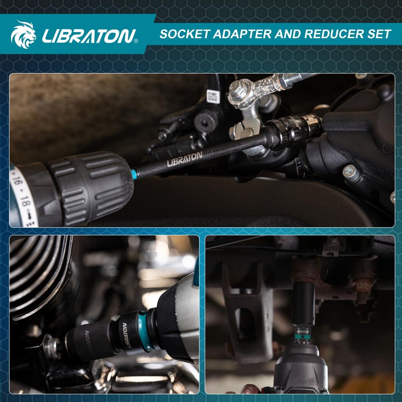 LIBRATON 20PCS Socket Adapter and Reducer Set, Impact Socket Adapters,