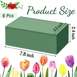6 Pcs Floral Foam Blocks,Green Wet Dry Florist Foams for Artificial Fresh Flower Plant Arrangements,Wedding,DIY,Crafts,7.8 x 3.5 x 2.4inch
