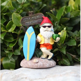 MYSTIC MANUSCRIPT Surfing Dwarf，Gnome Garden Decorations Resin Statue Outdoor Statue Lawn Yard Balcony Porch Home Decorations Garden Decor