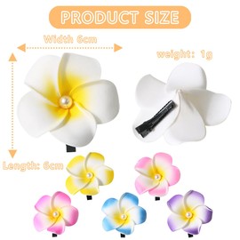 EIYVPRA Pack of 12 Flower Hair Clips, Lily Hair Clip, Hawaiian Flower Hair Clips for Women, Plumeria Hibiscus Hair Clip, Bohemian Tropical Flower Hair Clip, Artificial Flower Clips for Holiday