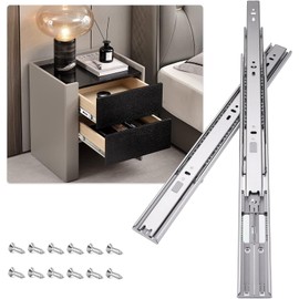 HLC 250mm Soft Close Drawer Runners Cabinet Drawer Slides Heavy Duty 45kg Load Capacity Full Extension Ball Bearing Self Close Slides for Kitchen Cabinet,Bedstand Drawers,Side Mount(1 Pairs，2 Pcaks