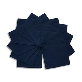 Solino Home 6 Inch Navy Cocktail Napkins Set of 12 – Cotton Linen Cloth Napkins – Dru