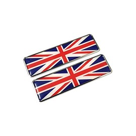 PTDecals Set of 2pcs UK GB England United Kingdom Metal Car Signs Stickers 3D Emblem National Flag Badge Graphic Decals for Universal Auto Motorcycle Skirts Trunk Sides 104.5mm* 30mm
