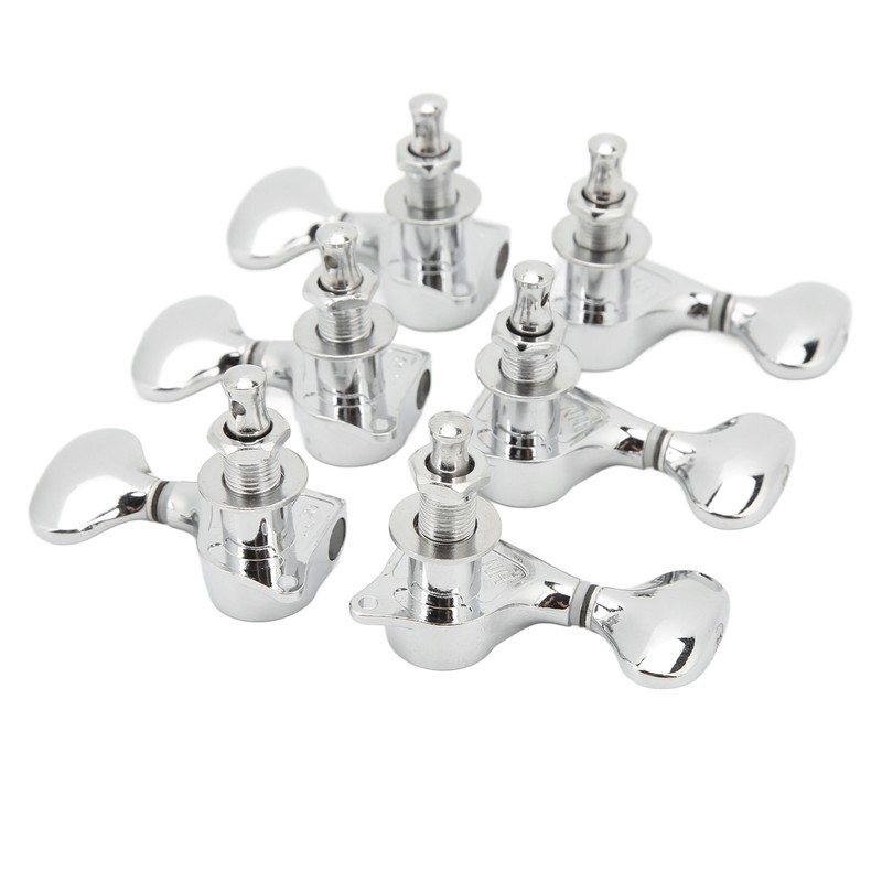 1:18 Gear Ratio Guitar Tuners Knob Enclosed Robust Silver Electric