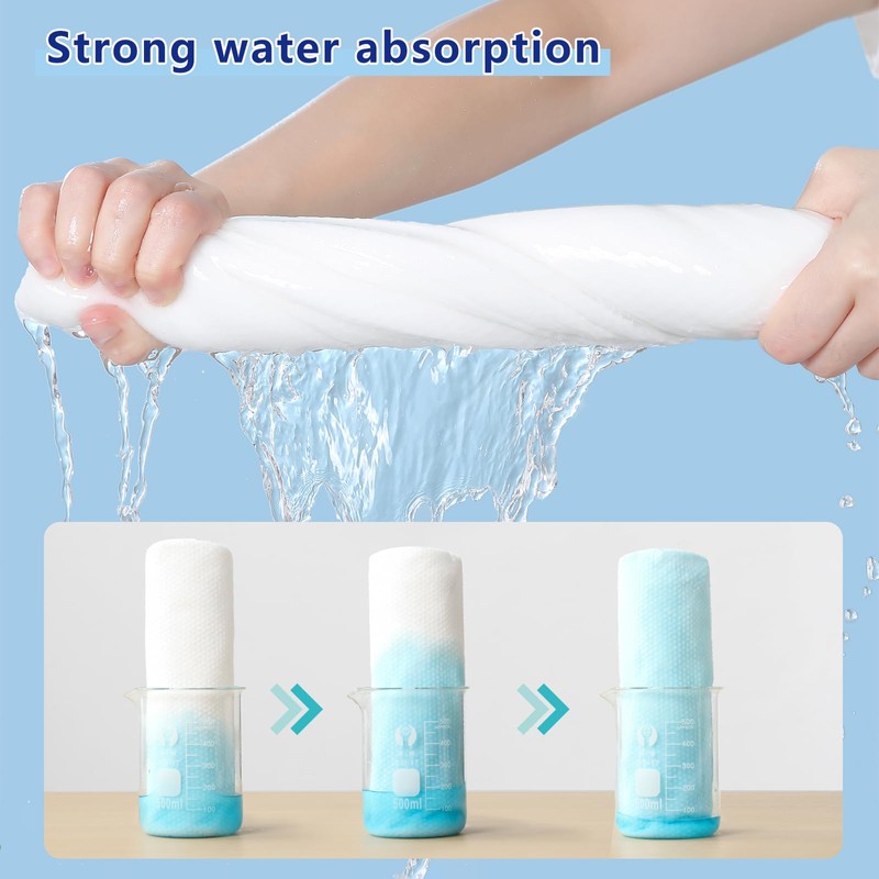 5 Pack Disposable Bath Towels, Large Compressed towel Tablets Disposable