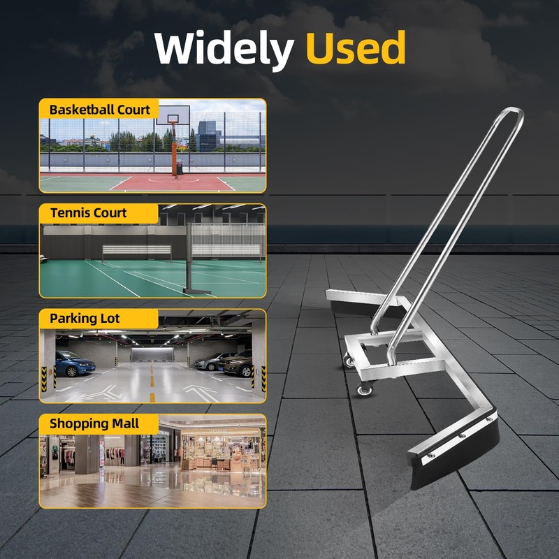 Kathring Tennis Court Squeegee, Lightweight Stainless Steel Squeegee Broom, Professional