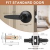 Probrico 2 Pack Entrance Door Levers Door Lock in Black,