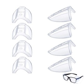 GOIEHIR Safety Glasses, Side Shields, 4 Pairs of Glasses, Side Protection, Flexible Clip Side Protection, Side Protection for Glasses for Small to Medium Glasses, Transparent
