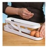 Egg Holder for Refrigerator, Egg Holl, 2 Tiers, Automatic Rolling