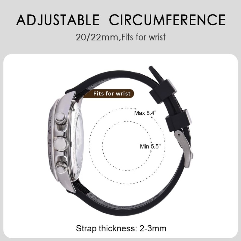 PTFULUOS Premium Upgrades Soft Hybrid (Fkm/Fpm Rubber and Sailcloth) Watch