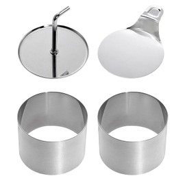 Westmark 2 Dessert-/Speiseformer, Rund, inkl. 1 Heber und 1 Stampfer, Set 4-tlg., Rostfreier Edelstahl, Kreis, Silber, 16302260