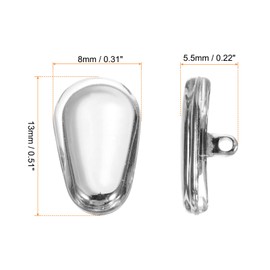 HARFINGTON 5 Pairs Eyeglass Nose Pad 5.5mm Thickness Silicone Anti-Slip Glasses Nose Grips Silicone Coated Silver Glasses Nose Pads for Plastic Frames Glasses, Silver