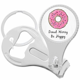 Donut Worry Be Happy Nail Clippers Plus Bottle Opener Keychain