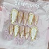 Gold Line Magnet Handmade Nail Tip Pedi Tip - Oval