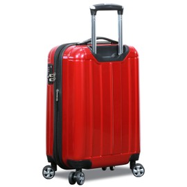 World Traveler Contour Lightweight Polycarbonate Hardside Expandable Spinner Luggage with TSA Lock, Red, 20-inch