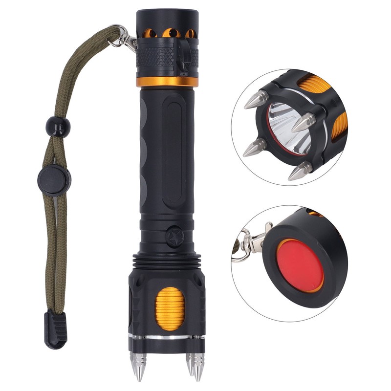Rechargeable LED Flashlight Self Defense Super Bright Emergency Flashlight for
