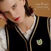 Amaxer Lucky Horseshoe Irish Four Leaf Clover Brooch Stainless Steel