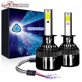 SHENKENUO 2x H1 8000K Ice Blue LED Headlight Bulbs Conversion Kit Low Beam Replace Halogen