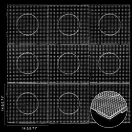 AUGSUN 9pcs 5mm Large Square Fuse Beads Pegboards Plastic Beads Boards with Ironing Paper, Tweezers Craft
