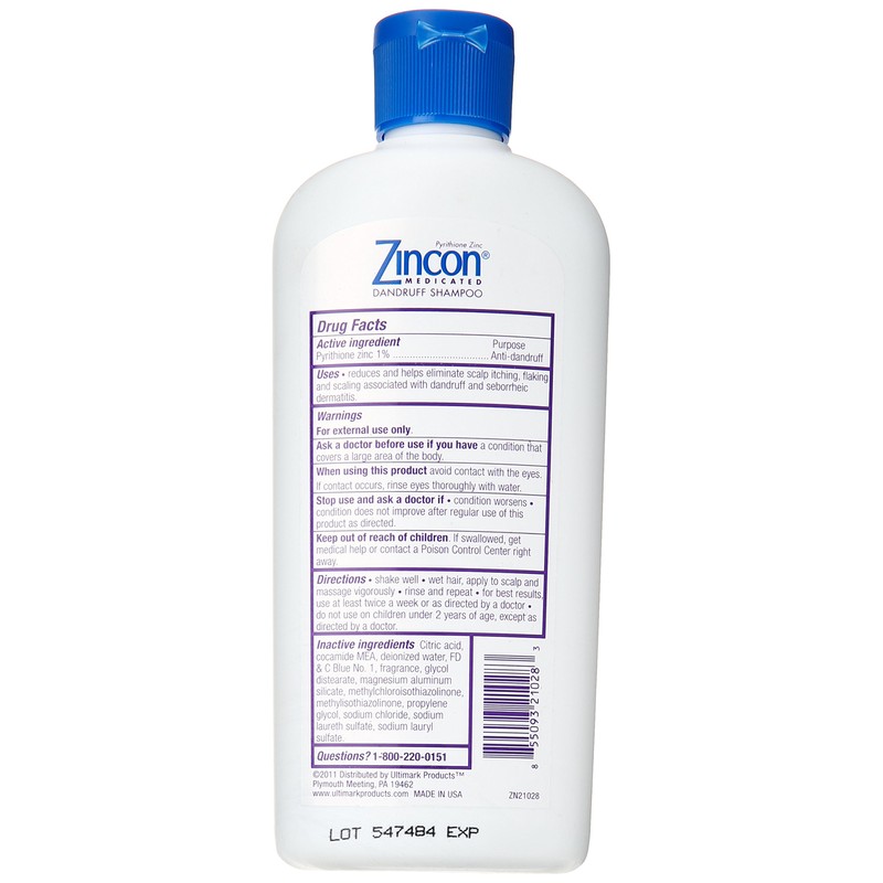 Pack of 3 Each ZINCON SHAMPOO 8OZ PT#5509321028