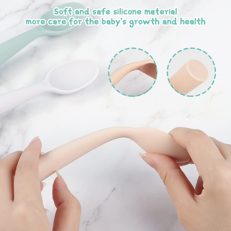 Vicloon Silicone Baby Feeding Spoons - 7 PCS First Stage