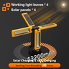 iodoo 13200mAh Rechargeable Solar Work Light,IPX4 Waterproof with Folding Stand