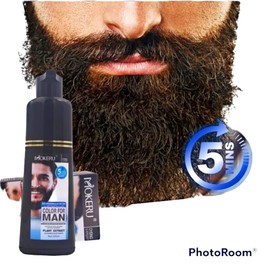 Mokeru Beard Dye Shampoo for Men Beard Dying Removal White Grey Beard Hair Men Beard Shampoo 200ML black