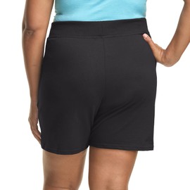 Just My Size Women's Plus Cotton Jersey Pull-On Shorts - 1X Plus - Black