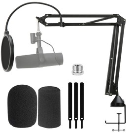 Shure SM7B Boom Arm with Pop Filter - Heavy Duty Shure SM7B Stand, Suspension Mic Boom Arm Scissor Compatible with Shure Sm7b Microphone