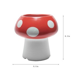 MaoYaMao Mushroom Pencil Holder for Desk Cute Pen Holder Decoration Accessories Ceramic Pencil Cup Mushroom Decor Succulent Plant Pot Office School Gift (Red)