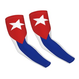 AKMCBSH Cuba Flag Arm Sleeve, Cooling Arm Sleeves with National Flag Design, Sun Protection Sports Covers for Men and Women, Cycling and Hiking