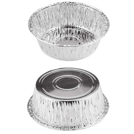 Oopsu 100 Pack 4" Round Tart Pie Foil Pans - Disposable Aluminum Foil Tart & Pie Tins for Baking, Cooking, Storage or Reheating