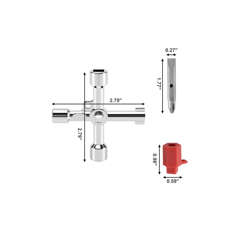 4 Way Sillcock Key Set, Equipped with Bits,Multi Functional Water