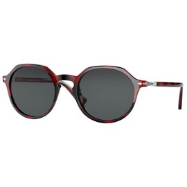 Persol PO3255S Square Sunglasses, Red/Dark Grey, 51 mm