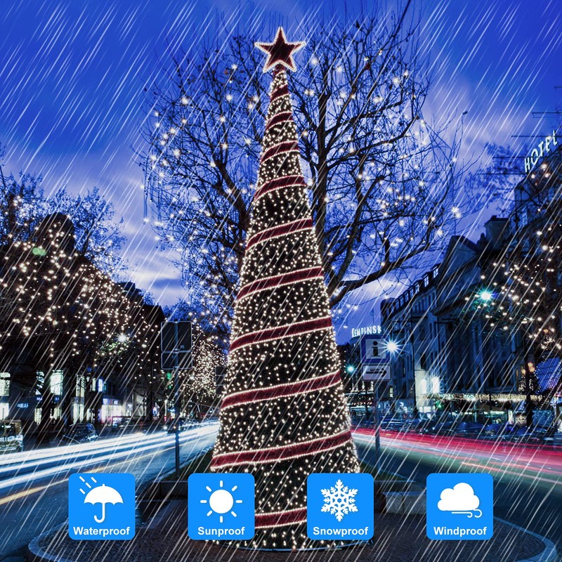 Extra-Long 288FT 800LED Solar Fairy String Lights, 4-Pack 72FT 200