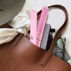 Mini Ceramic Curling Iron for Short and Fine Hair - 2-in-1 Straightener and Curler with Travel Barrel | Dual Voltage Hair Styling Tool for Delicate Strands,Hair Styling Tools,Accessories (Blue)