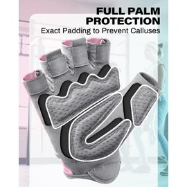 VINSGUIR Gym Gloves for Women, Weight Lifting Gloves for Gym, Cycling, Exercise, Fitness and Training, with Excellent Grip and Cushion Pads (Pink, M)