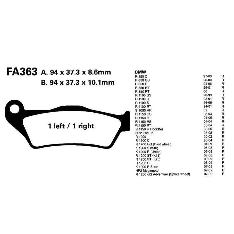 Ebc fa363hh brake pads (FA363HH)
