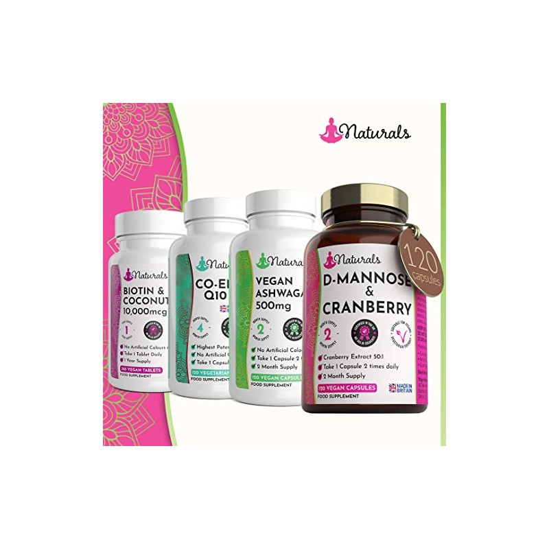 120 D-Mannose and Cranberry Capsules - (2 Months Supply) 1000mg